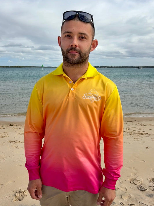 Men's UPF 50+ Fishing Shirt - Sunrise Sorbet