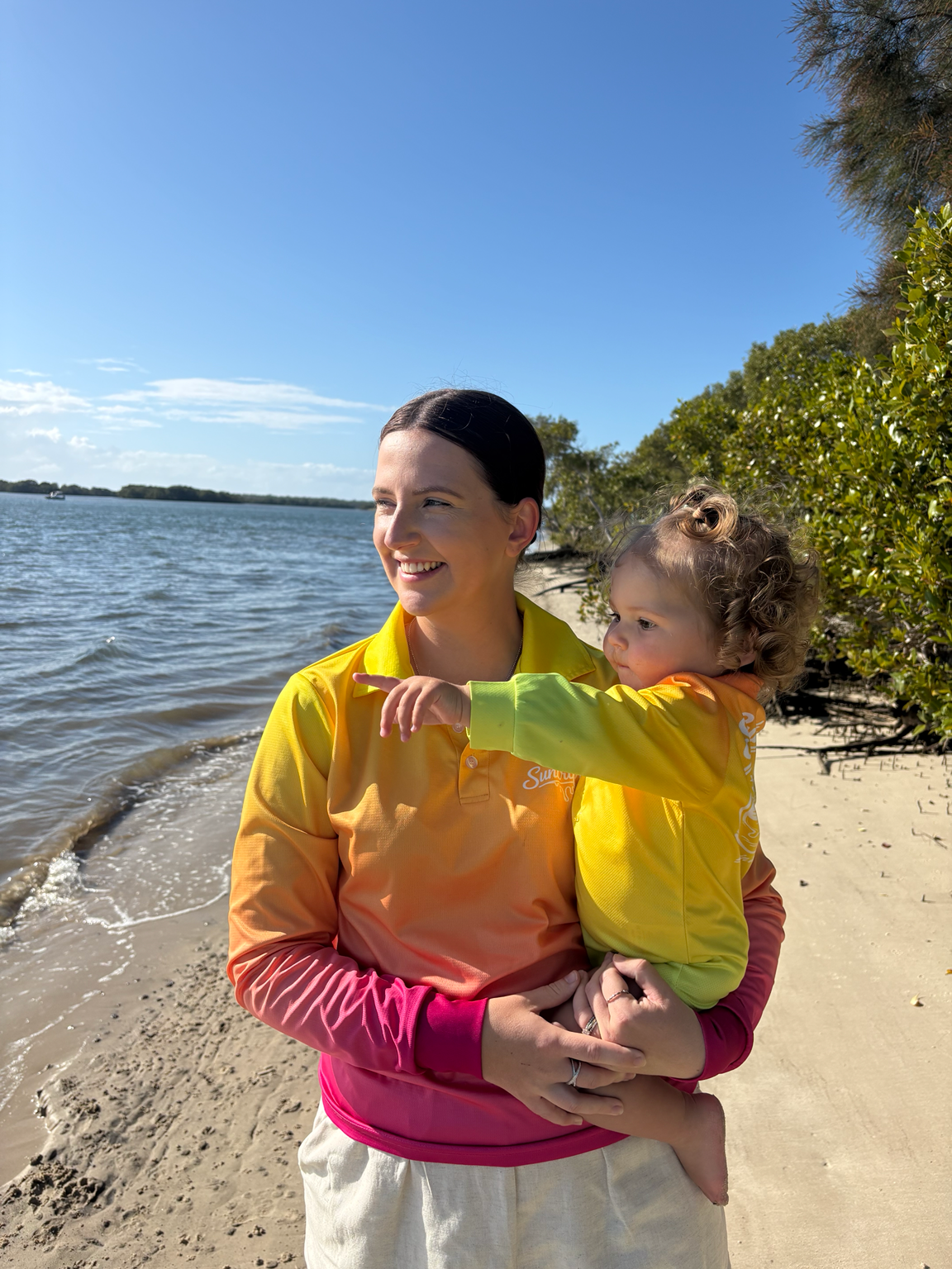 Women's UPF 50+ Fishing Shirts - Sunrise Sorbet