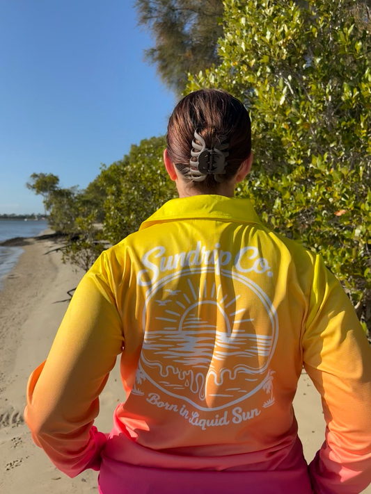 Women's UPF 50+ Fishing Shirts - Sunrise Sorbet