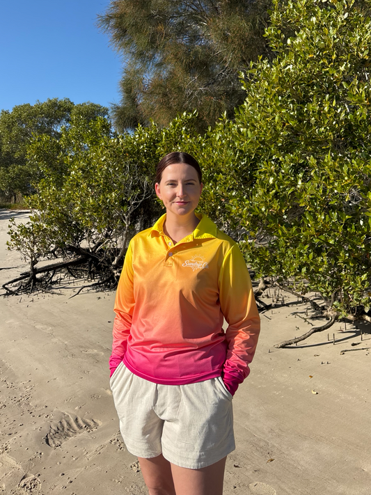 Women's UPF 50+ Fishing Shirts - Sunrise Sorbet